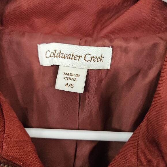 NWT Coldwater Creek Womens Anorak Zip Raincoat Jacket Coat Sz Small 4/6 Burgundy - Picture 7 of 11